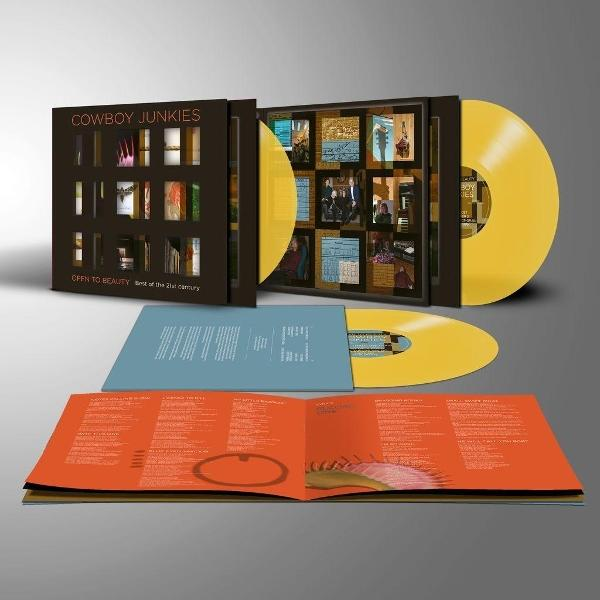 Cowboy Junkies Schallplatten-Set mit gelben Vinyls, offenem Cover und Booklet.