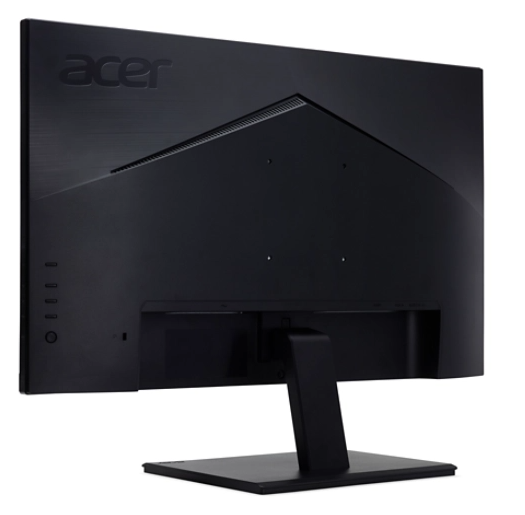 Egy fekete Acer monitor hátulja állvánnyal. Bal oldalon gombok.