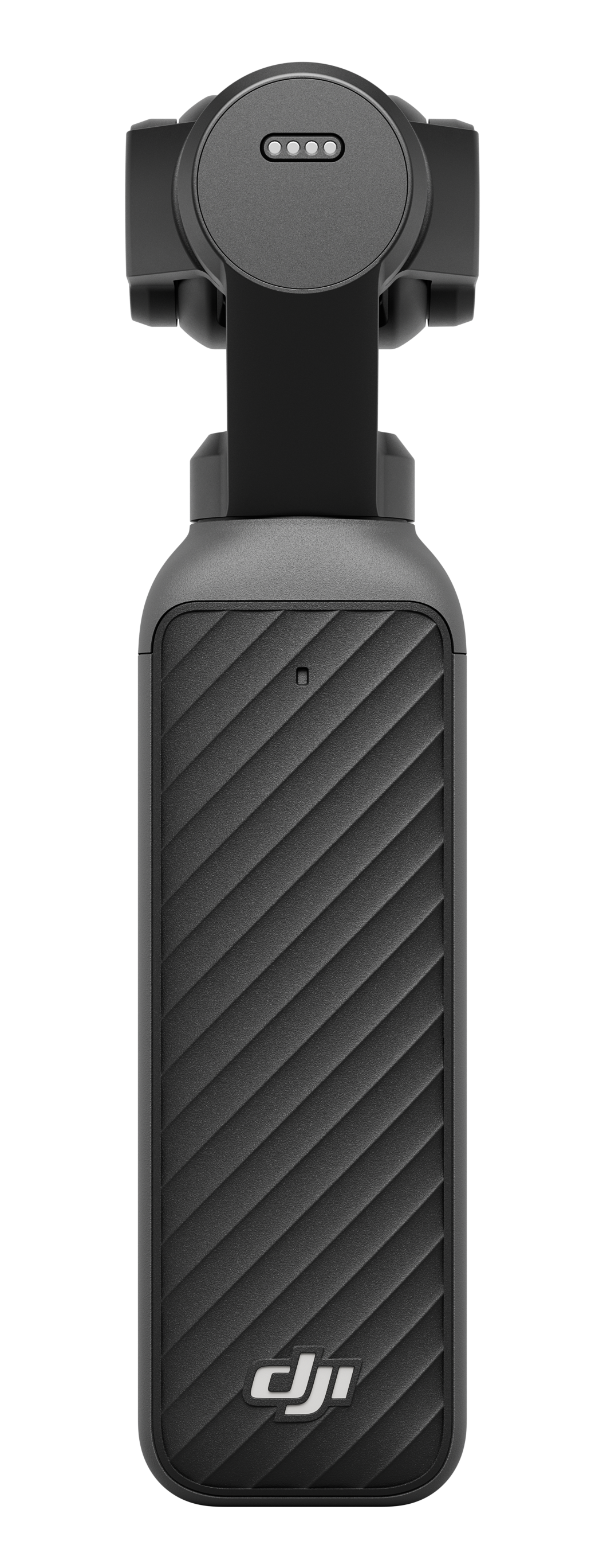 Ciemnoszary gimbal z teksturowanym uchwytem i czterema wskaźnikami ładowania.