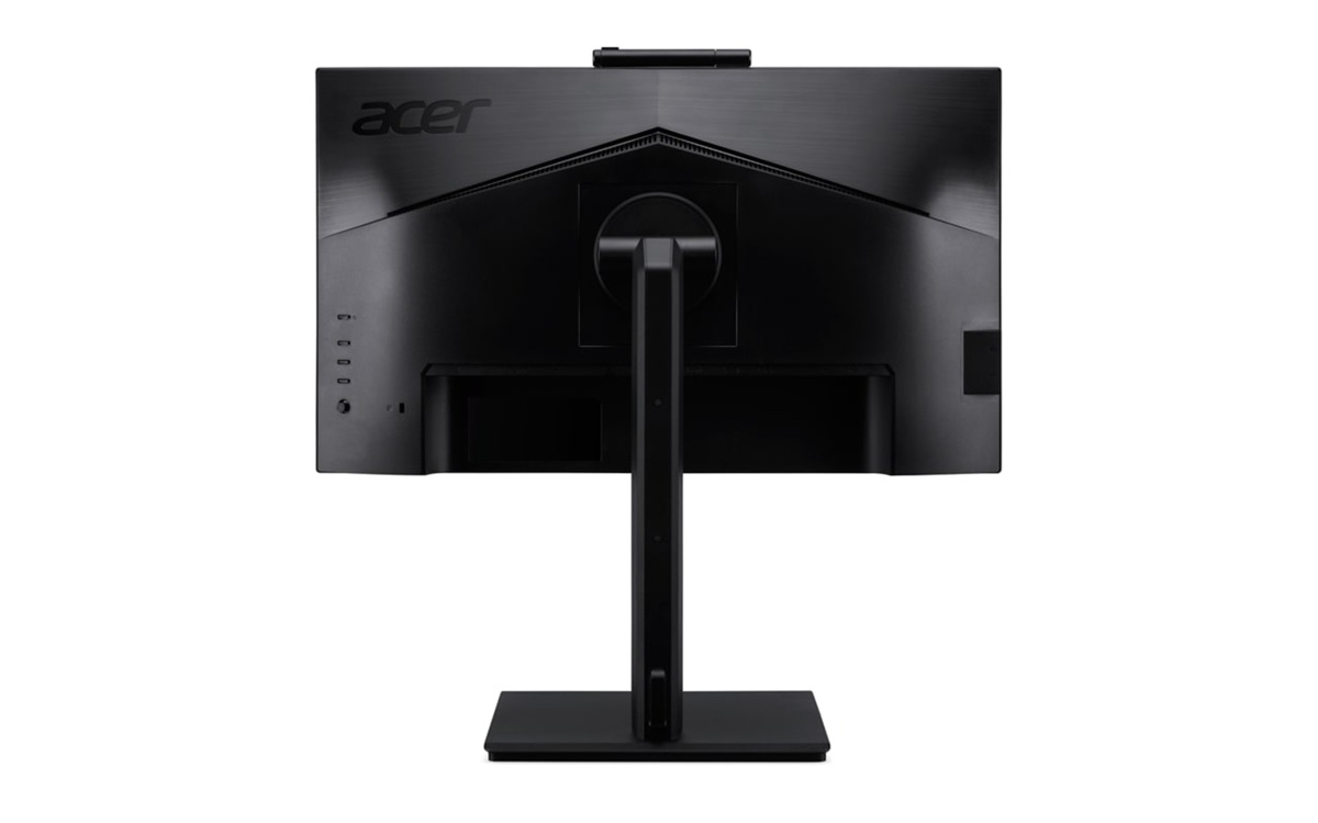 Fekete Acer monitor hátulnézete az állványával.