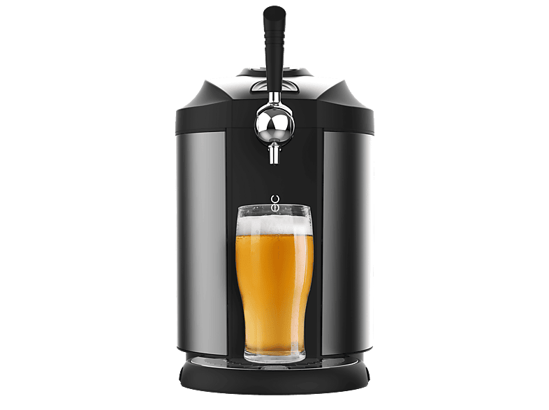 Dispensador de cerveza - Cecotec BeerFlow Steel 5000, 65 W, Acero inoxidable, Barriles 5 L (presurizados y no presurizados), pantalla LED, Plata
