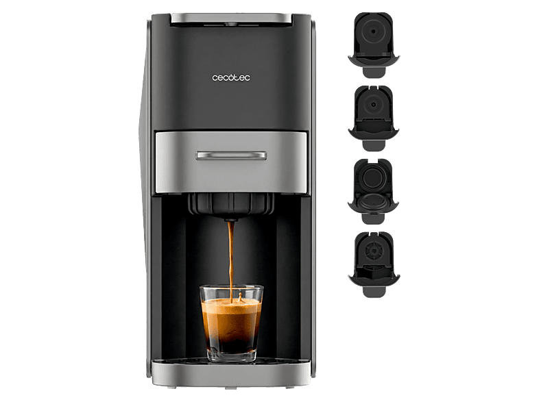 REACONDICIONADO Seminuevo Muy bueno Cafetera de cápsulas - Cecotec FreeStyle Compact Dark Roast, Multicápsula 5 en 1, 20 bares, Thermoblock, 1200 W