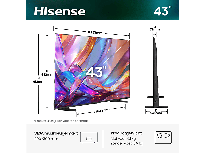 HISENSE 43Q7S | Ultra HD 4K - QLED-tv - 43 inch - 2026 | MediaMarkt