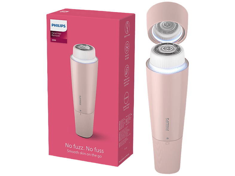 Philips 5000 Series Tondeuse visage avec miroir et lumière Rose