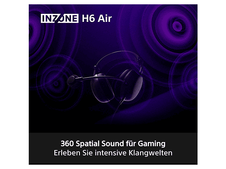 SONY Inzone H6 Air, Over-ear Gaming Headset Schwarz — Foto 5 von 5