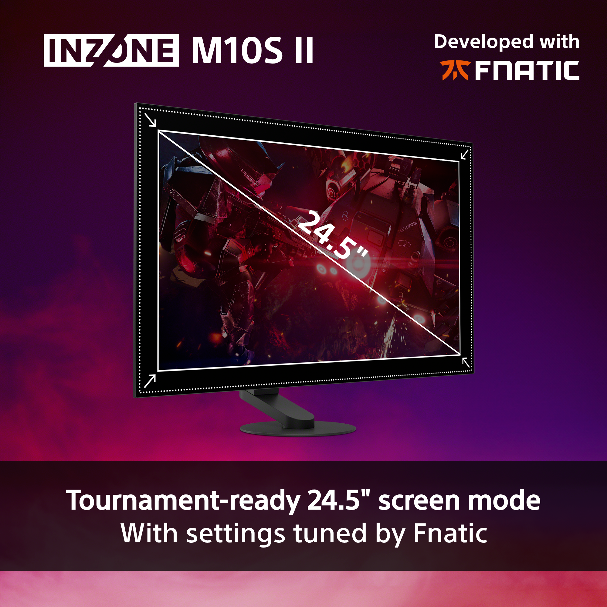 Monitor gaming Inzone da 24,5 pollici, ottimizzato da Fnatic.