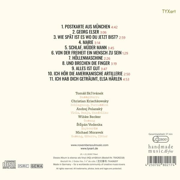 Album-Cover mit Songliste, Künstlernamen und Titeln in deutscher Sprache.