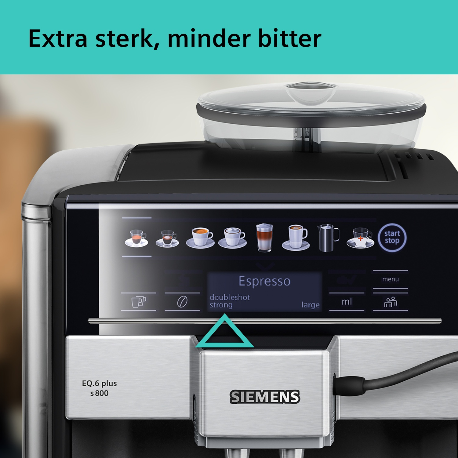 Siemens EQ.6 plus s 800 koffiezetapparaat met Espresso-display.
