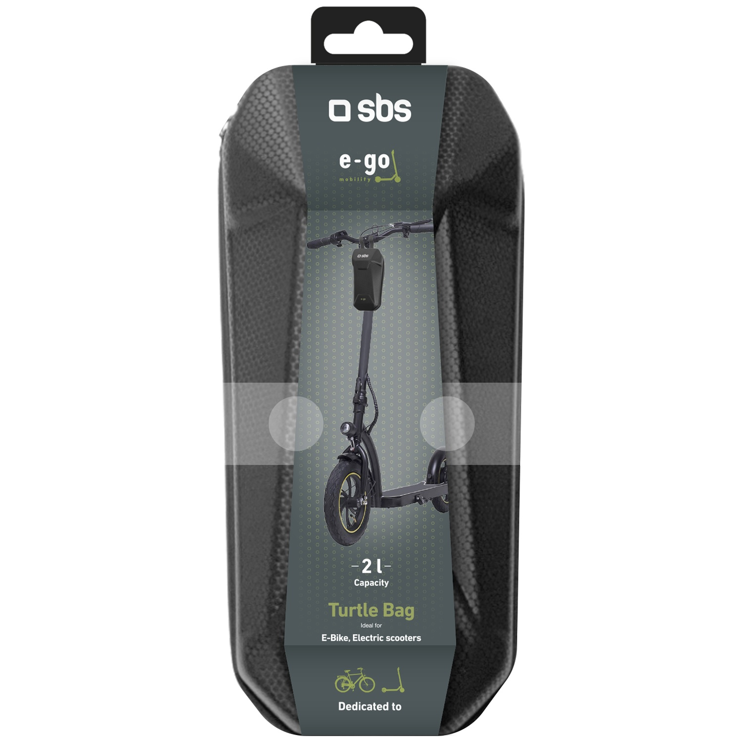 SBS E-Go Turtle Bag for E-Bikes and Electric Scooters, 2L capacity.