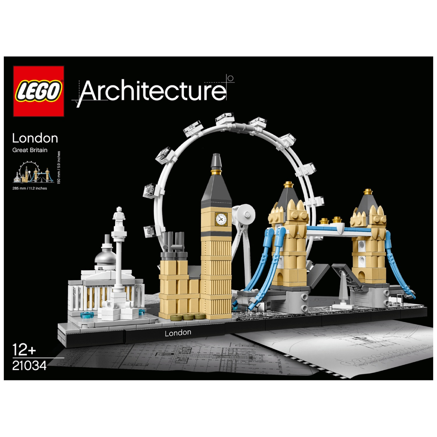 LEGO London Skyline model featuring Big Ben, Tower Bridge, and London Eye.