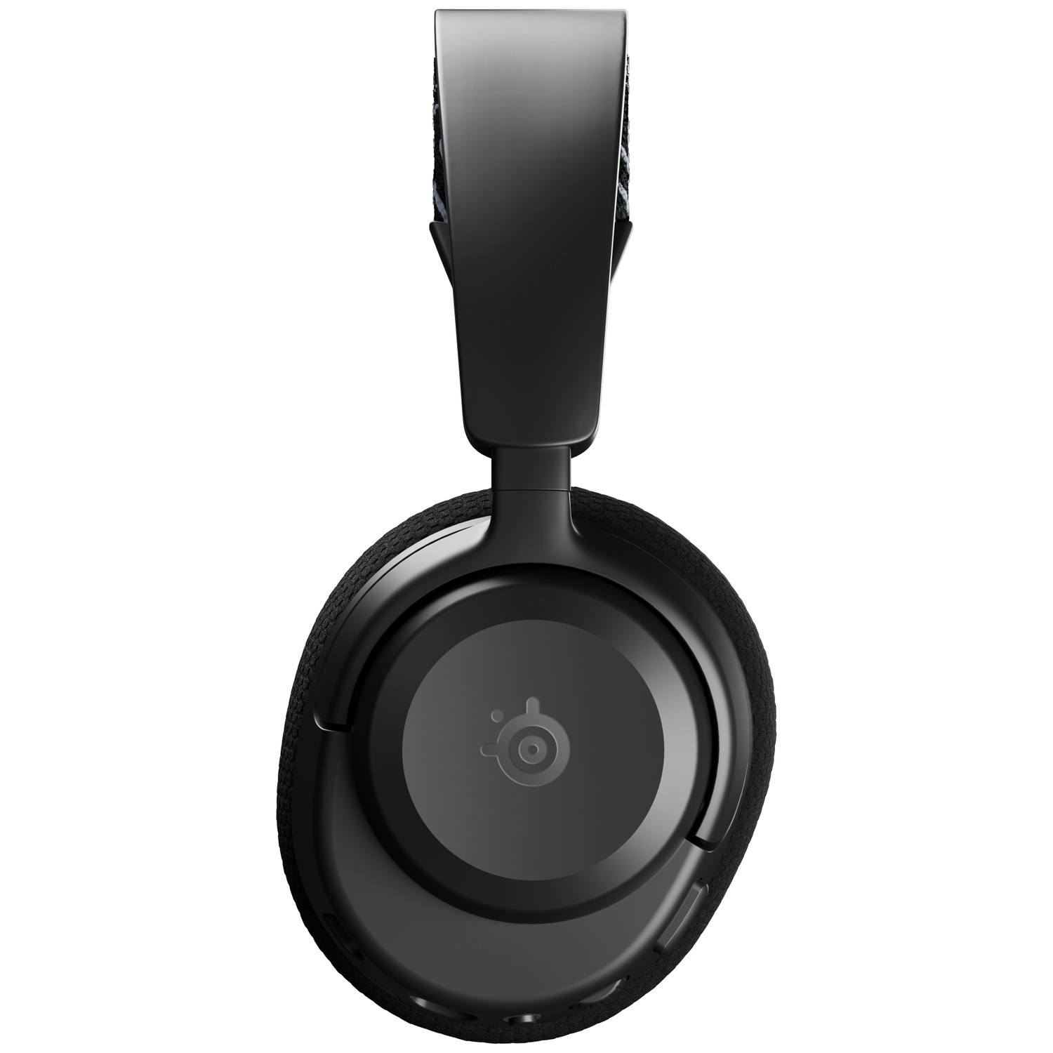 Casque noir circum-aural avec coussinets rembourrés et arceau réglable.