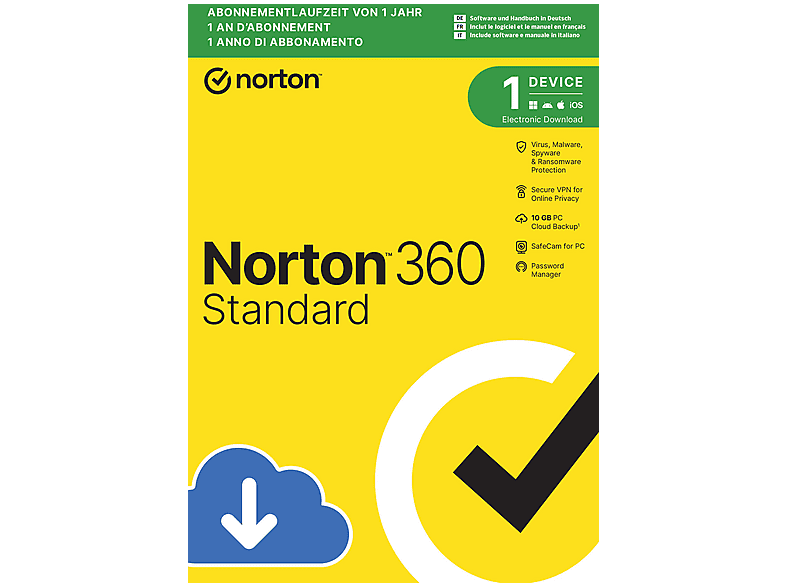 Norton 360 Standard 10GB Claud Backup, 1 User, 1 Gerät, 1 Jahr ...