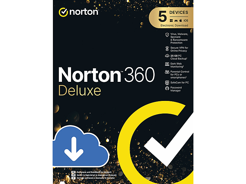 Norton 360 Deluxe 25GB Claud Backup, 5 Geräte, 1.5 Jahre | [Product Key ...