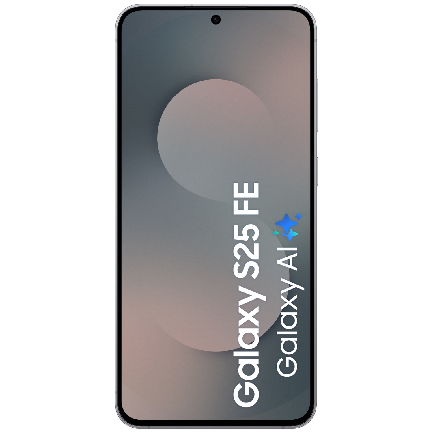 Een smartphone met "Galaxy S25 FE" en "Galaxy AI" op het scherm.