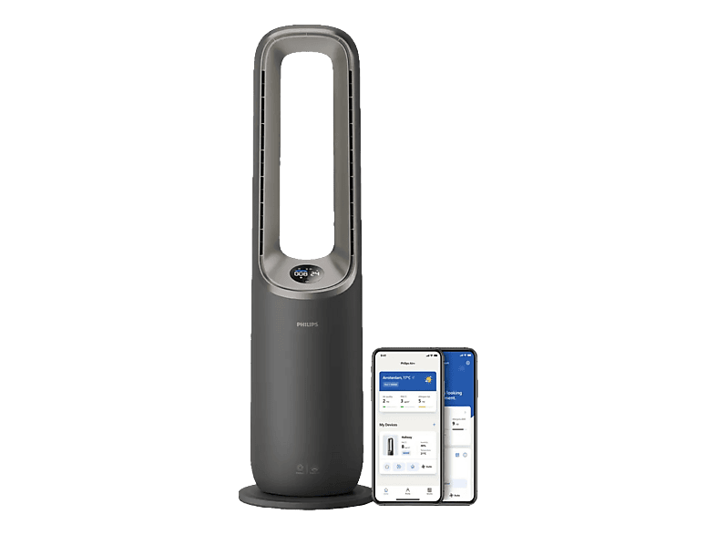 Philips AMF970/10 Air Performer 9000 Series 4-in-1 Luftreiniger Anthrazitgrau (2200 Watt, Raumgröße: 48 m²); Luftreiniger, Ventilator, Heizgerät und Luftbefeuchter