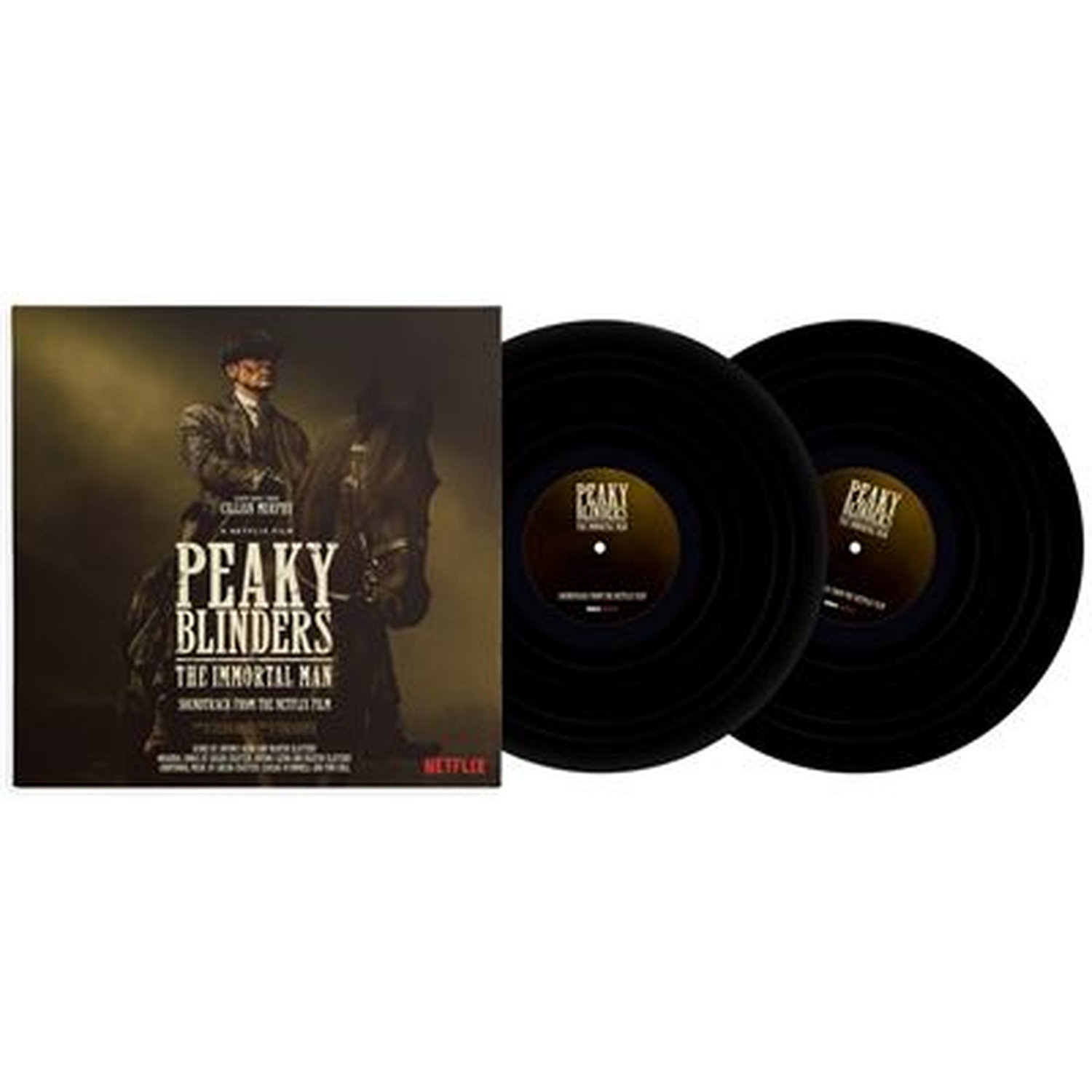 Peaky Blinders soundtrack vinyl met Cillian Murphy te paard.
