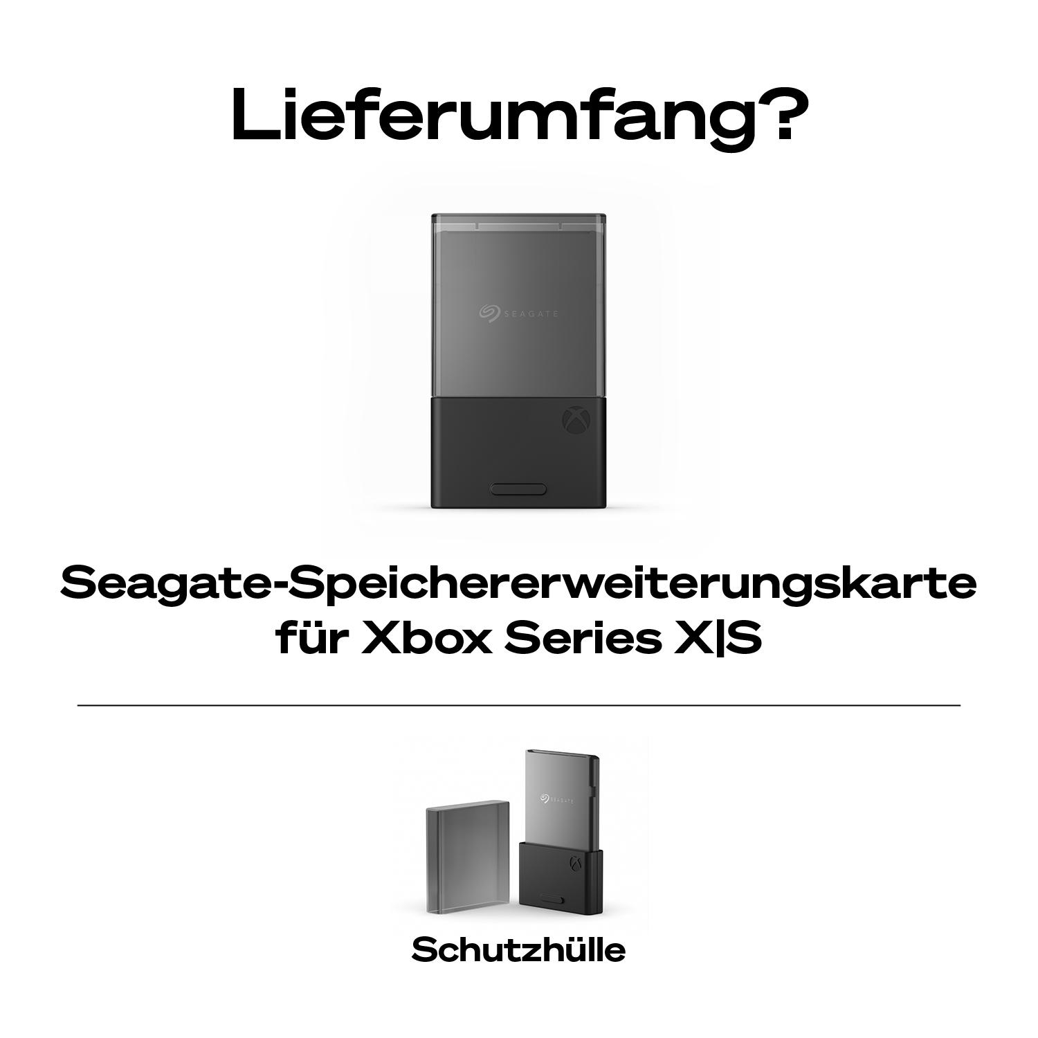 Seagate Speichererweiterungskarte für Xbox Series X|S und Schutzhülle.
