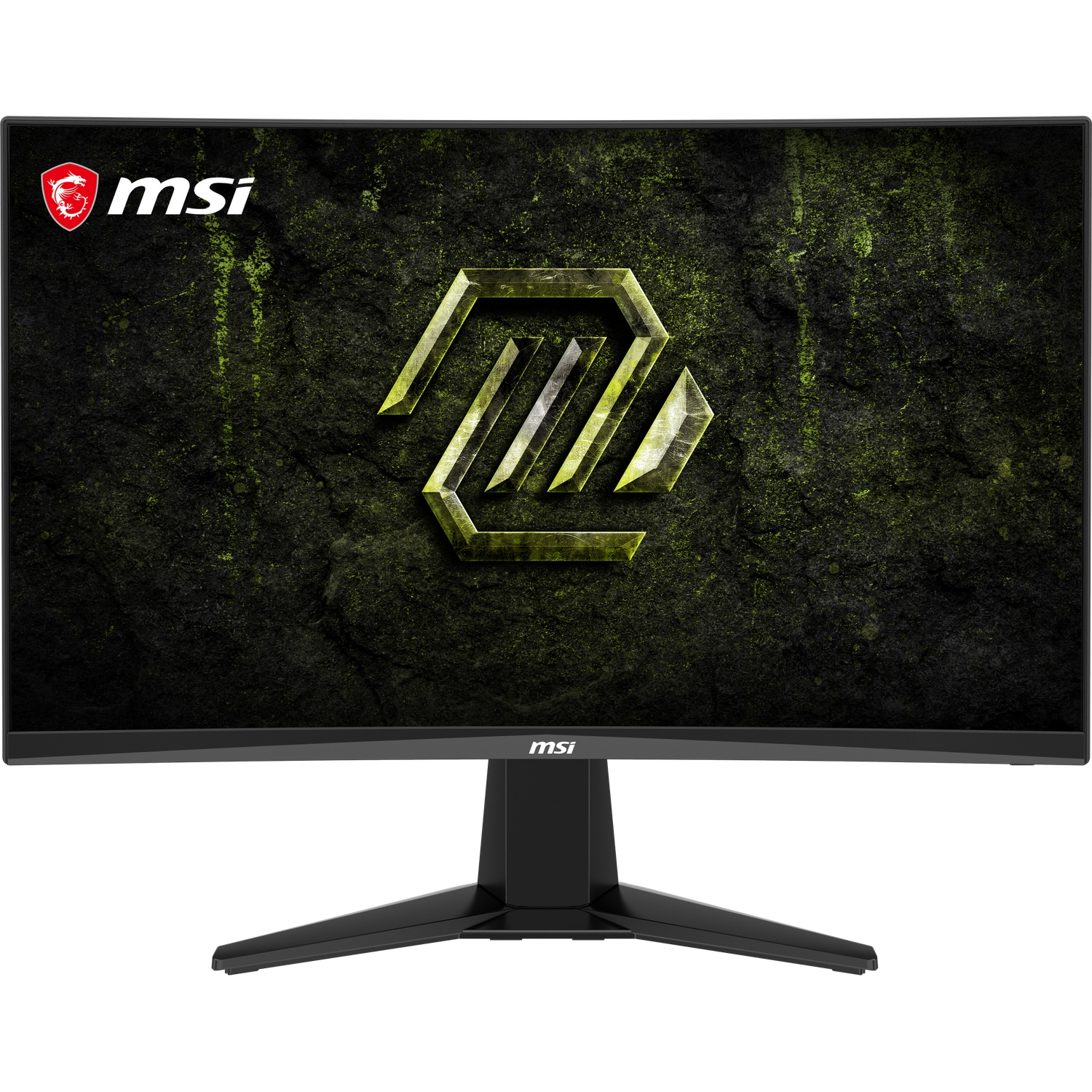 Un moniteur gaming MSI avec fond sombre et logo stylisé.