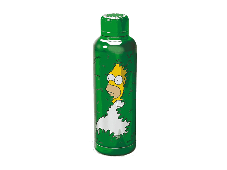 Botella - Sherwood Los Simpsons: Homer Simpsons, 515 ml, Acero inoxidable, Tapón de rosca, cierre hermético, Verde