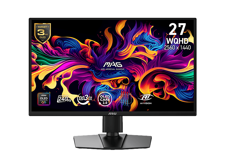 MSI Mag 272qp Qd-oled X24 - 26.5 Inch Wqhd 2560 X 1440 Pixels Oled (organic Light-emitting Diode)