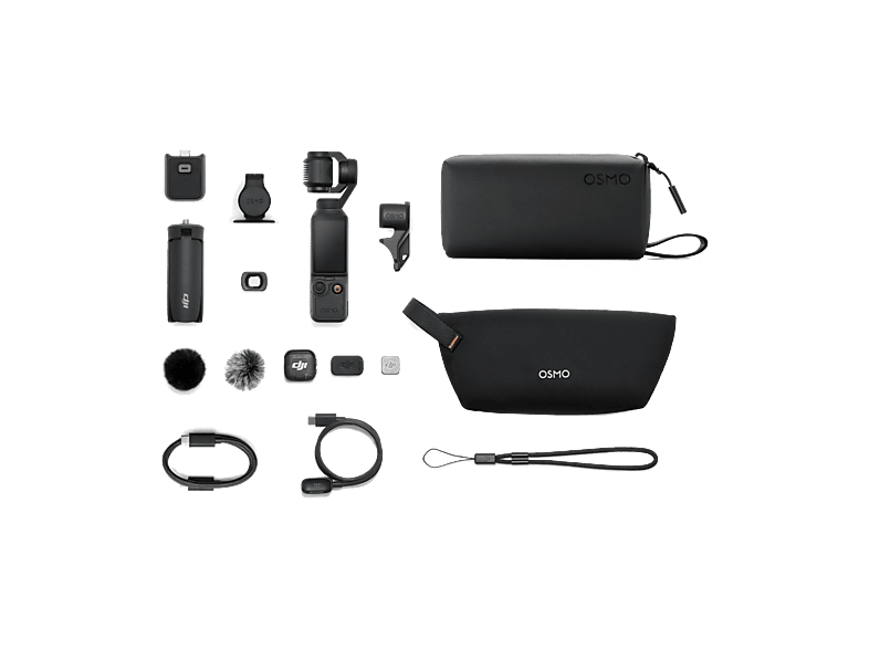 Cámara deportiva - DJI Osmo Pocket 4 Pack Creator, 4K, 4h Autonomía, Sensor CMOS de 1″, Estabilización 3 ejes y Pantalla Táctil Giratoria, Negro
