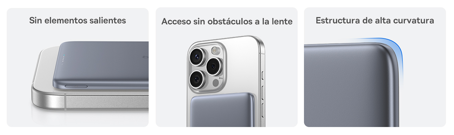 Sin elementos salientes. Acceso sin obstáculos a la lente. Estructura de alta curvatura