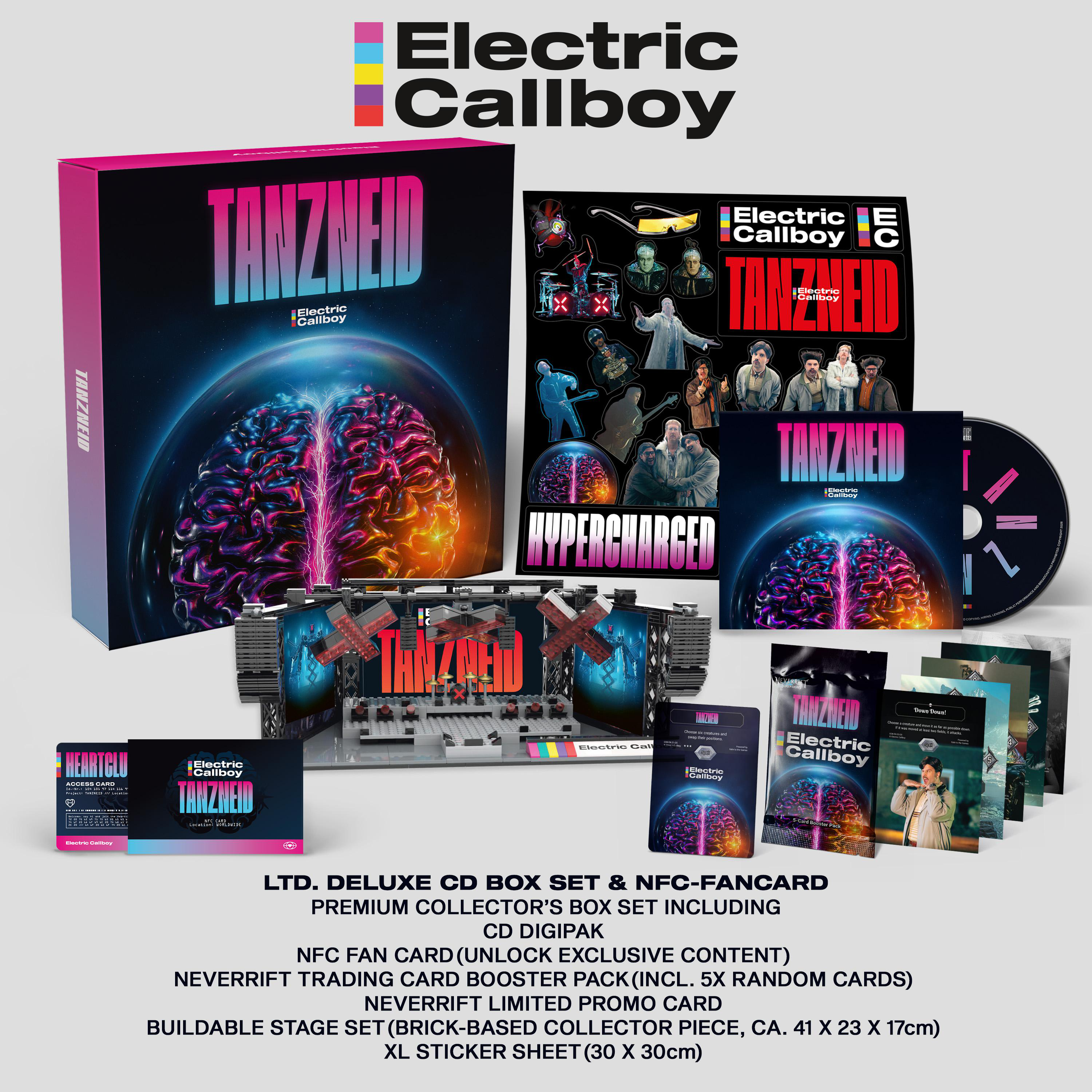 Limitierte Deluxe CD Box Set mit NFC-Fancard und Band-Merchandise.