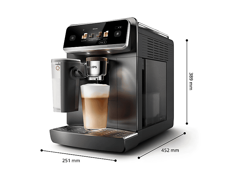 PHILIPS EP8757/12 8000 Series Café Aromis, 50 Getränke (heiß oder eisgekühlt), LatteGo Pro, BrewExtract, appfähiger Kaffeevollautomat Schwarz