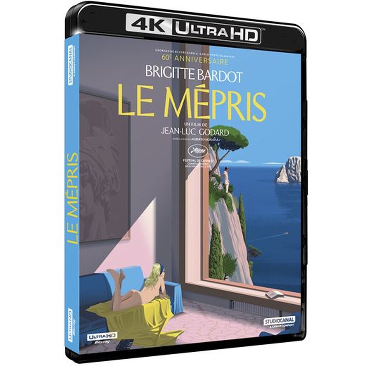 4K UHD Blu-ray hoesje voor 'Le Mepris' met Bardot, strand en zee.