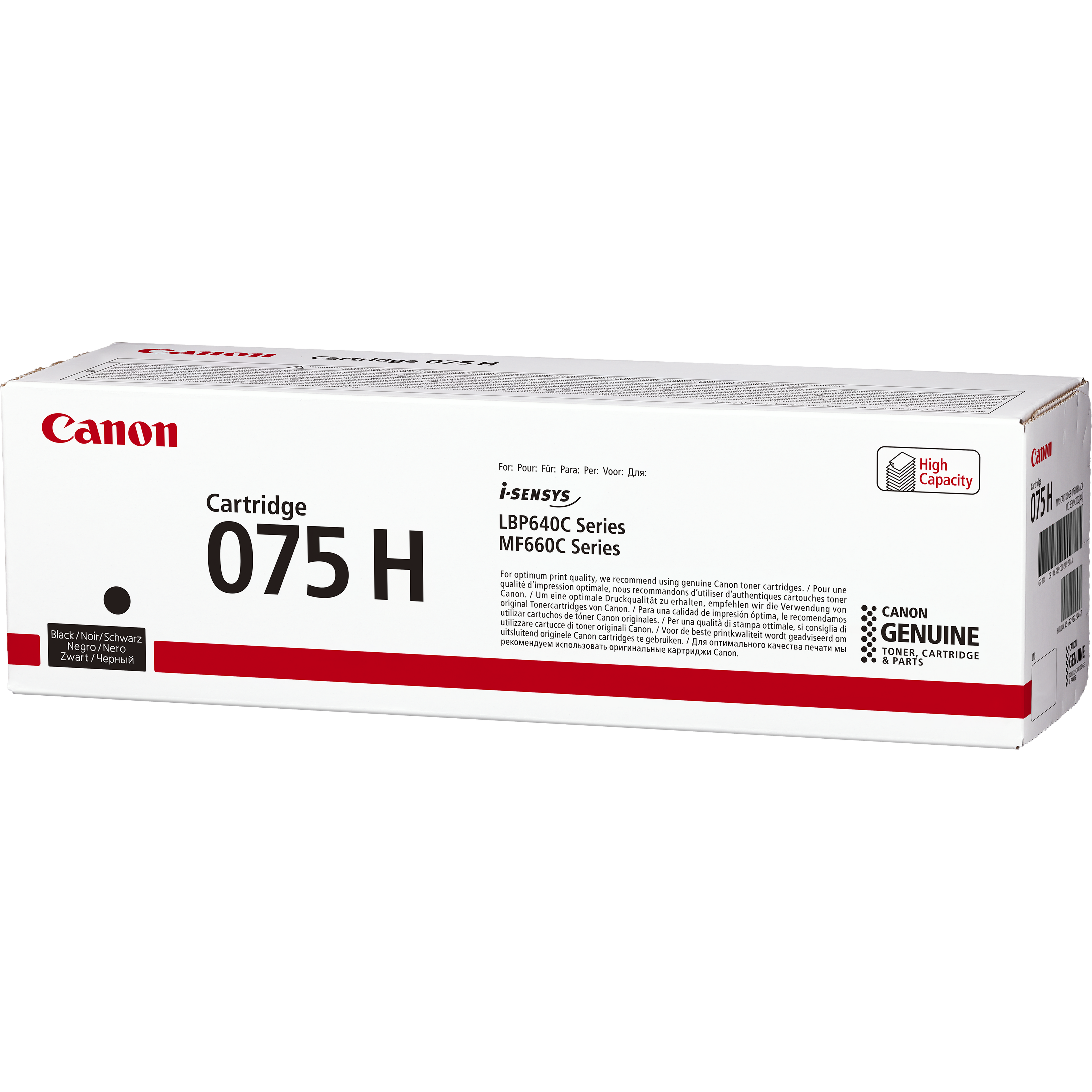 Canon 075H Toner-Kartusche, schwarz, hohe Kapazität, für LBP640C/MF660C-Serie.