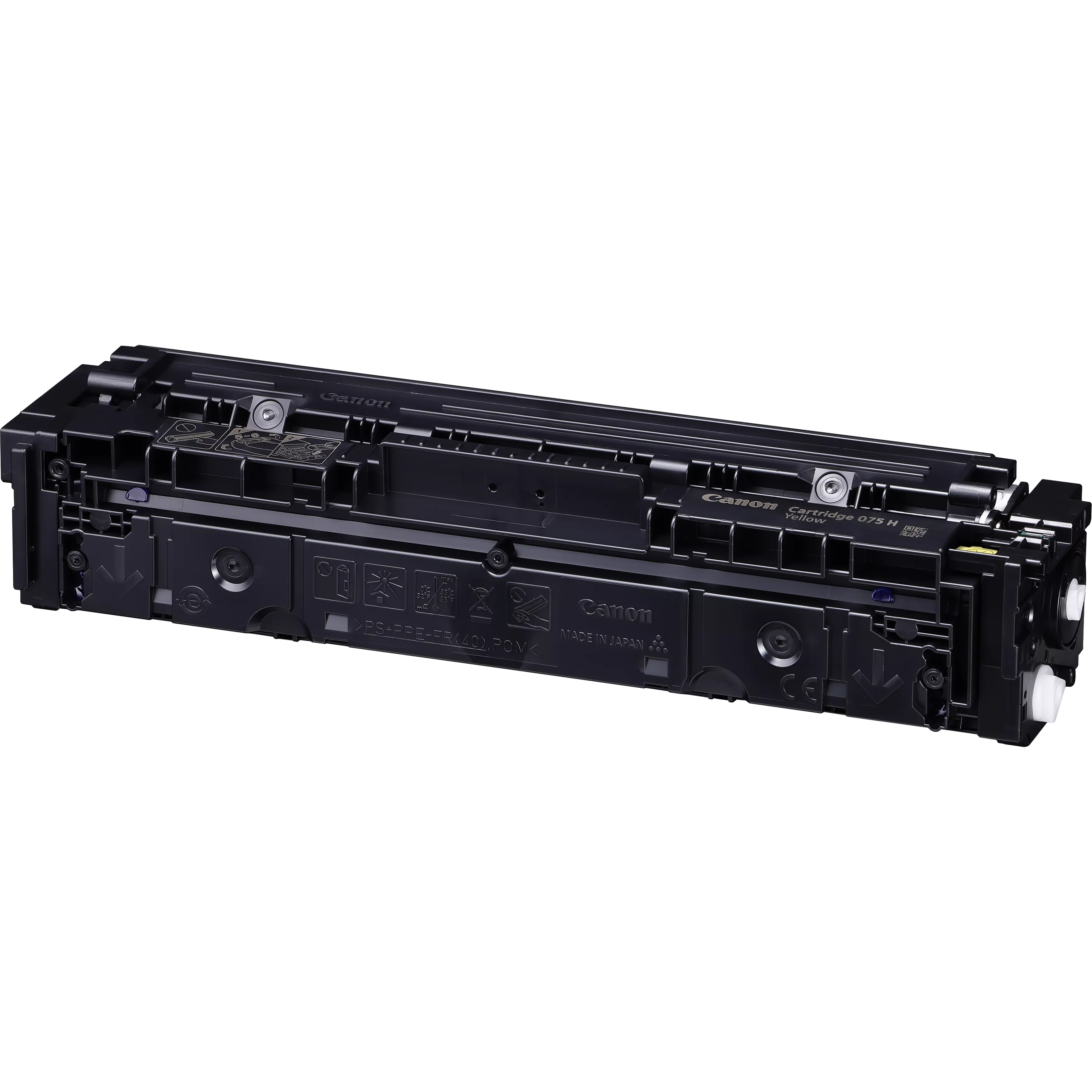 Schwarze Canon Tonerkartusche 075 H Gelb, Made in Japan.