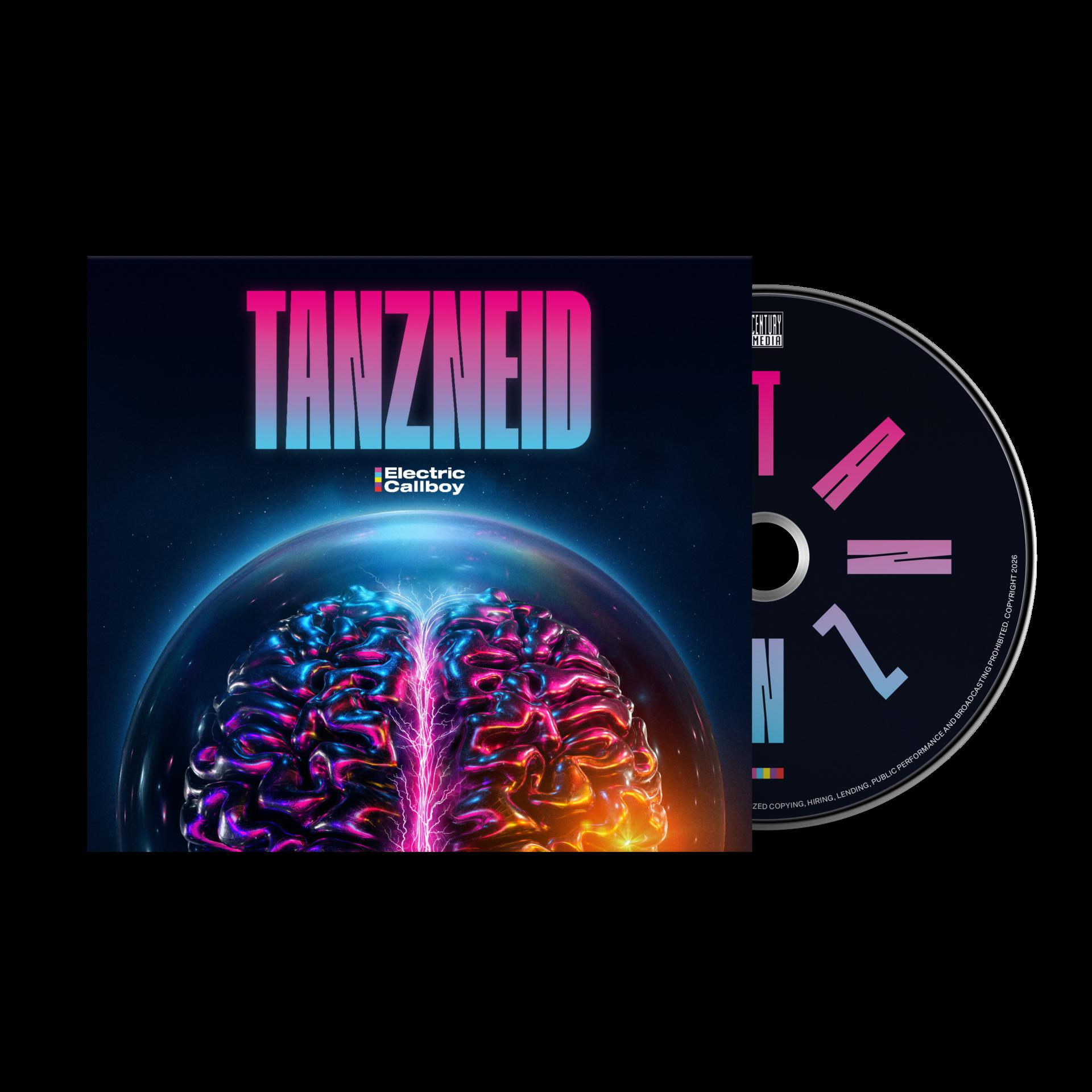 CD-Cover mit Gehirn-Grafik und "TANZNEID"-Schriftzug.