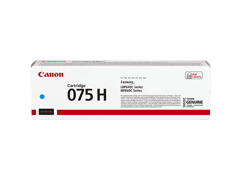 CANON 075 H Toner-Cartridge, bis zu 2500 Seiten, Cyan; Tonerpatrone