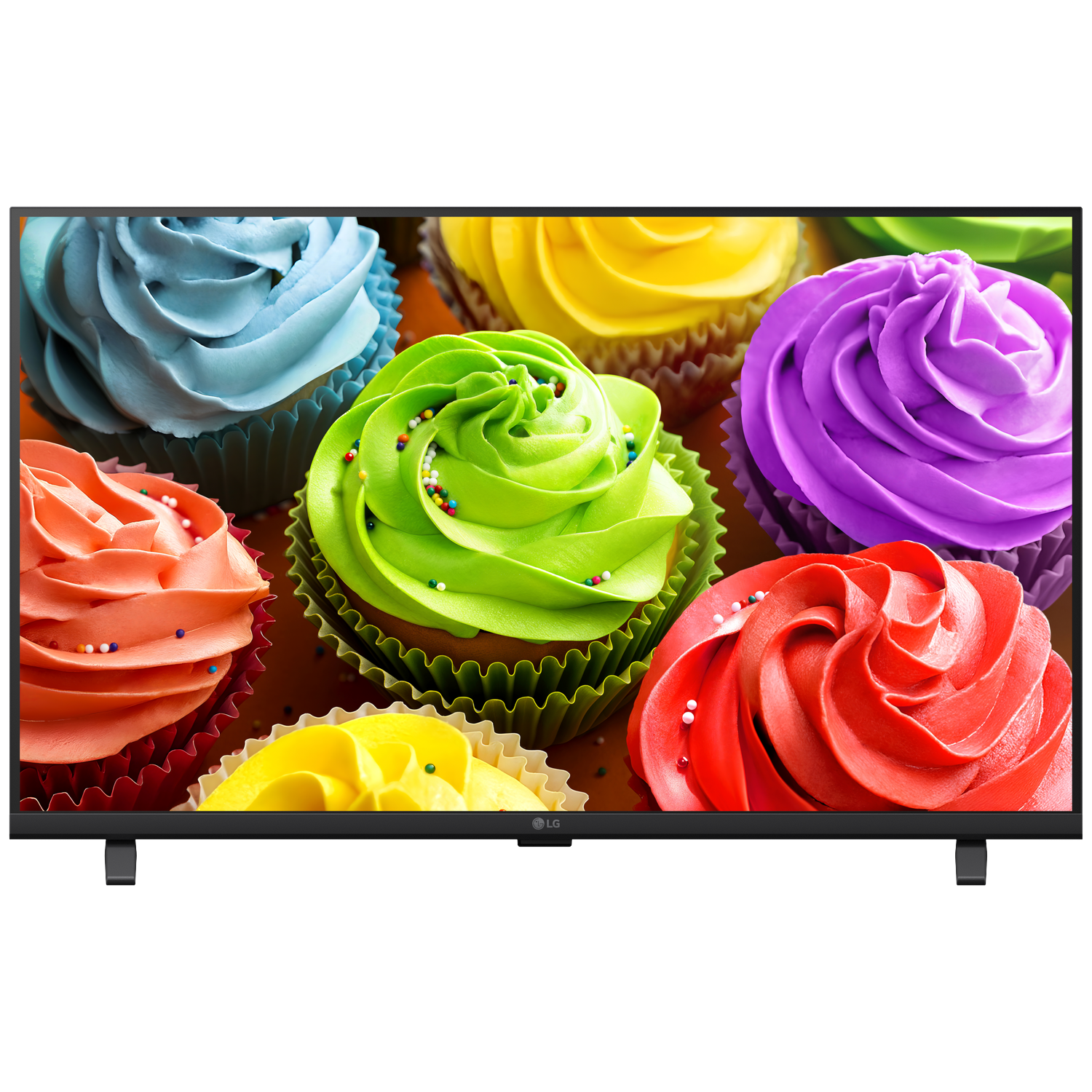 Colorful frosted cupcakes, close-up view.