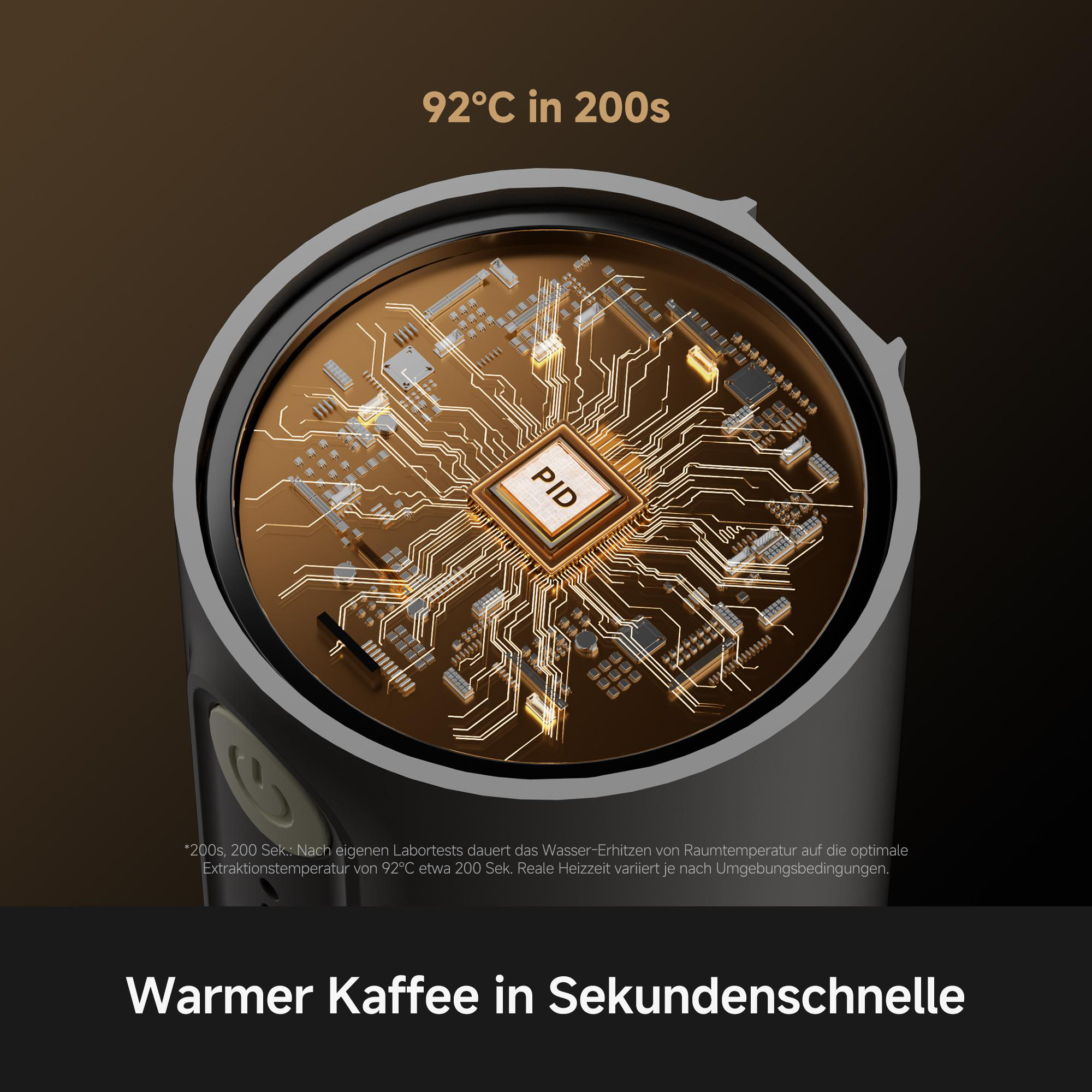 Ein detaillierter Schaltkreis mit einem PID-Chip. 92°C in 200s.
