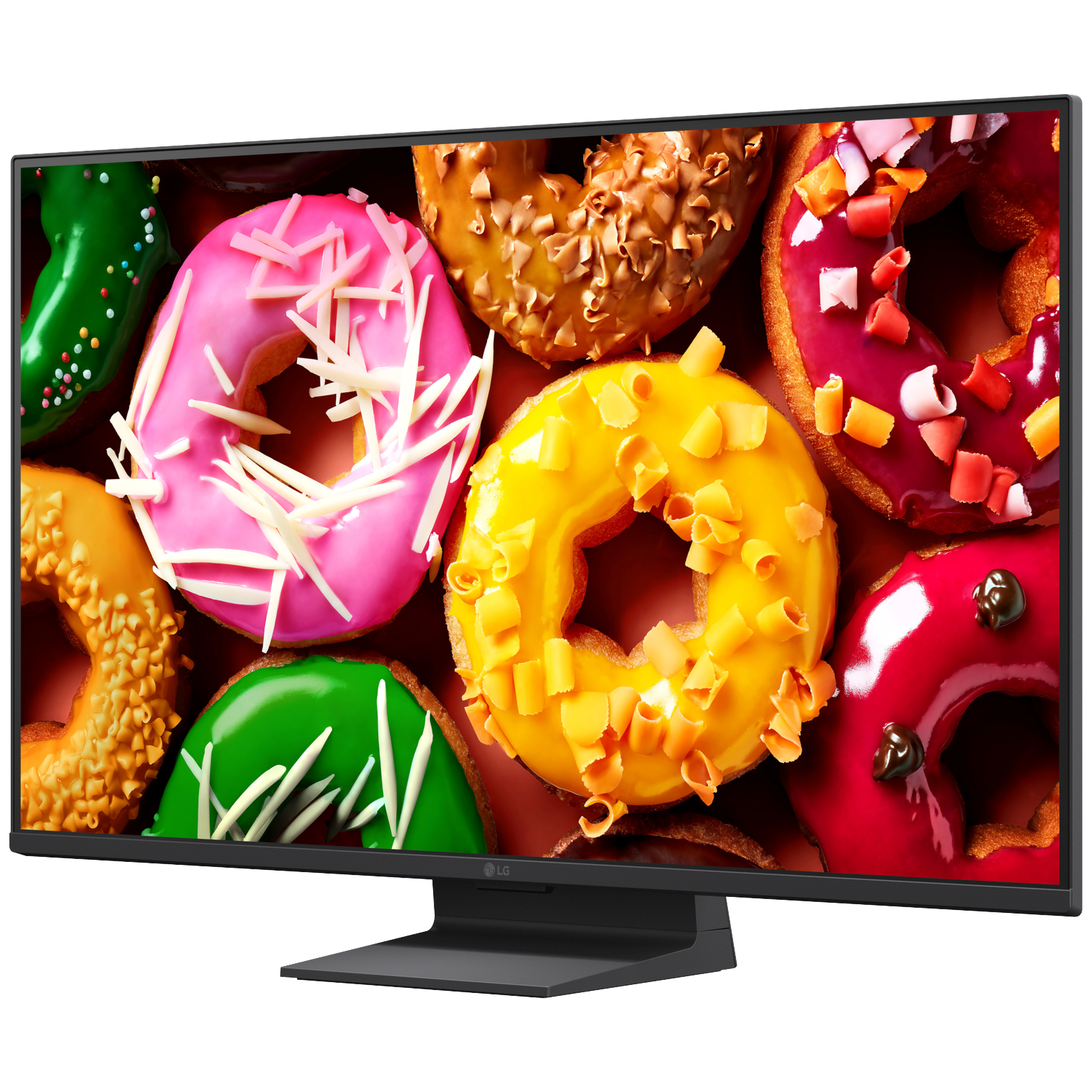 Close-up van kleurrijke donuts met diverse glazuur en toppings op een donkere ondergrond.