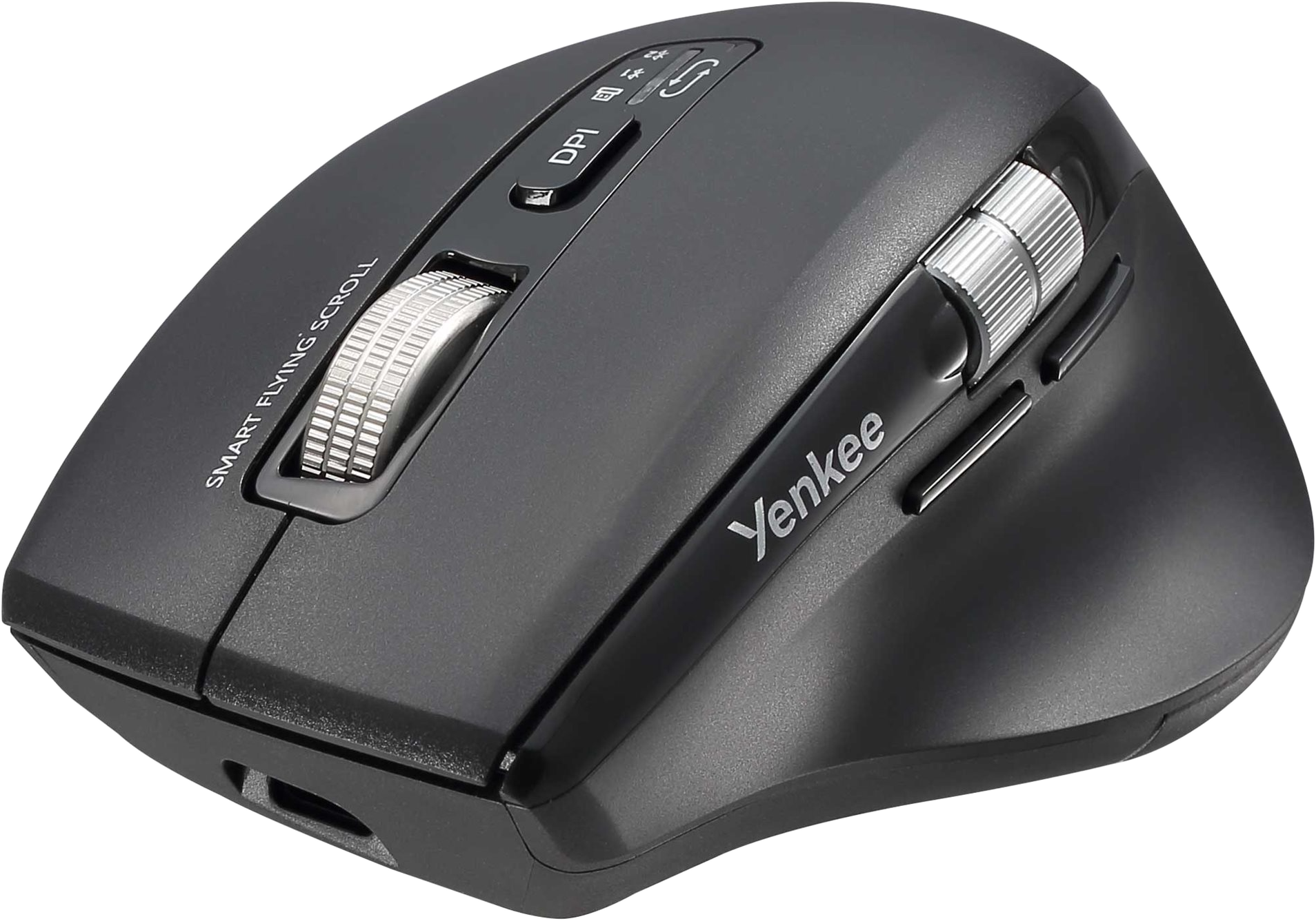 YENKEE SPIN vezeték nélküli optikai egér, max 4800 dpi, 2,4Ghz + BT, fekete, YMS2095B (45029727)