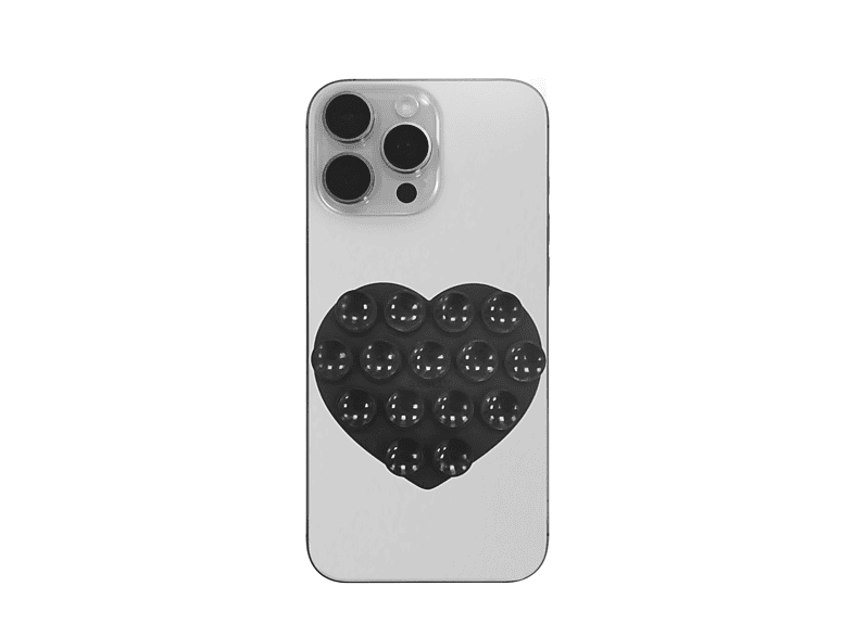 ACCESSORIO CELLY Ventosa per telefono a forma di cuore, Nero
