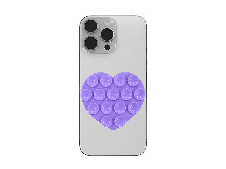 ACCESSORIO CELLY Ventosa per telefono a forma di cuore, Viola