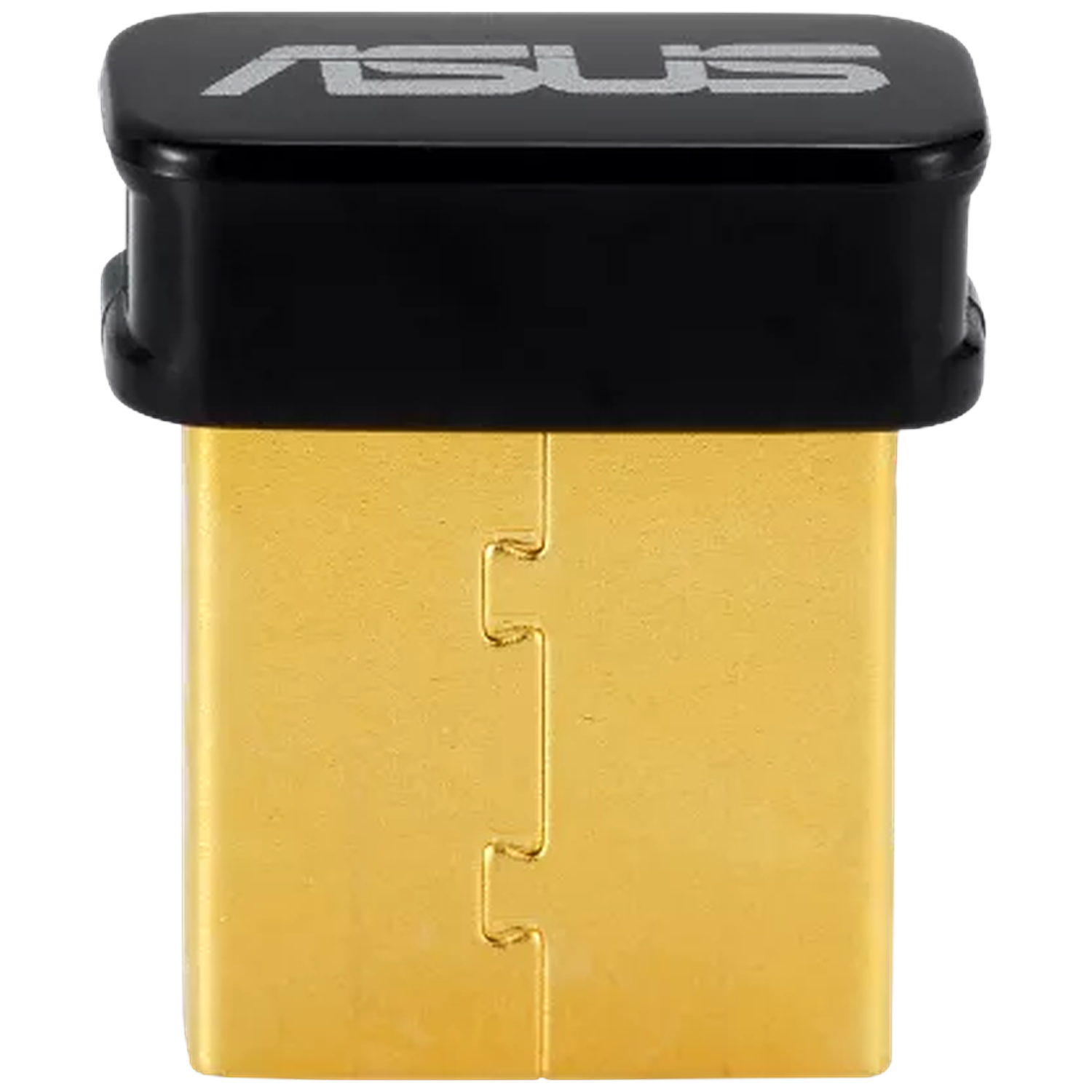 Gold USB dongle with a black top and silver Asus logo.