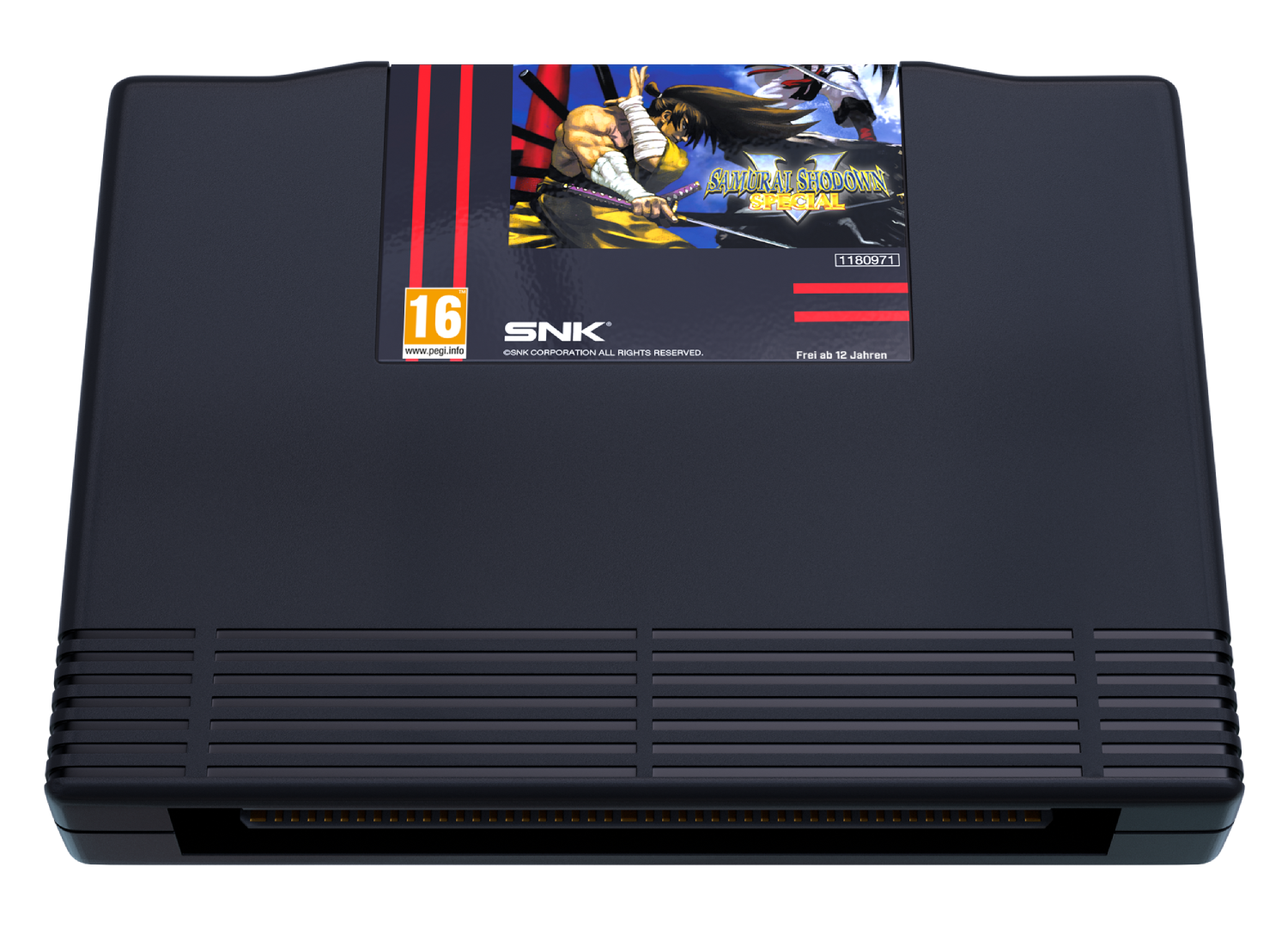 Un cartucho de juego SNK Samurai Shodown Special con calificación 16.