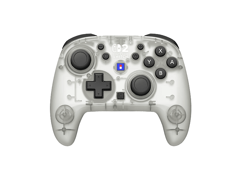 Mando Nintendo Switch 2 - Hori Horipad Turbo, Compatible con 2, Inalámbrica, Palancas analógicas TMR, Función 10h, Blanco hielo
