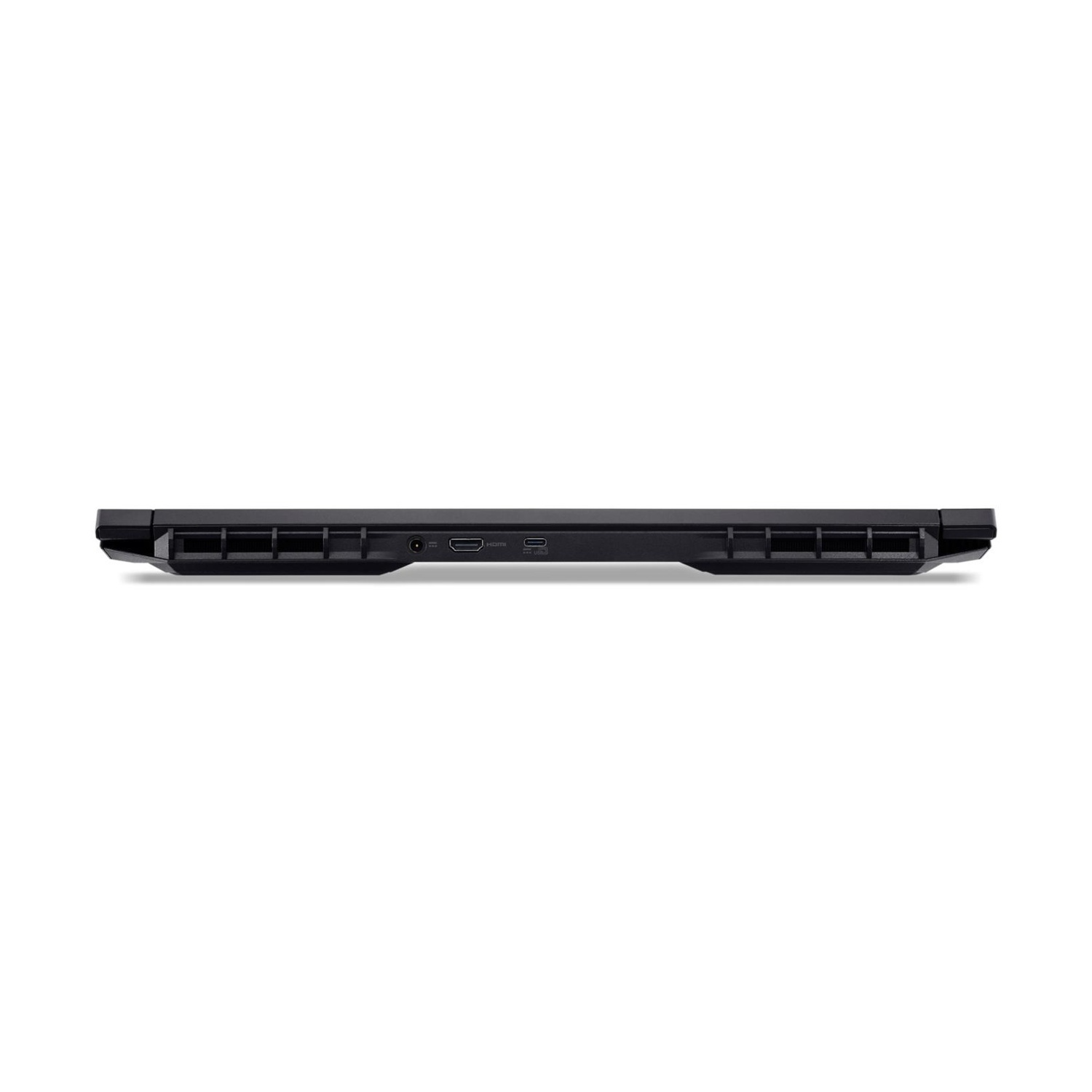 Bordo nero del laptop con porte USB e HDMI visibili.