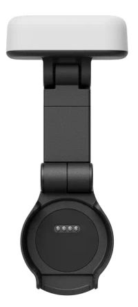 Czarny, składany ramien z białą górą i stykami ładowania.