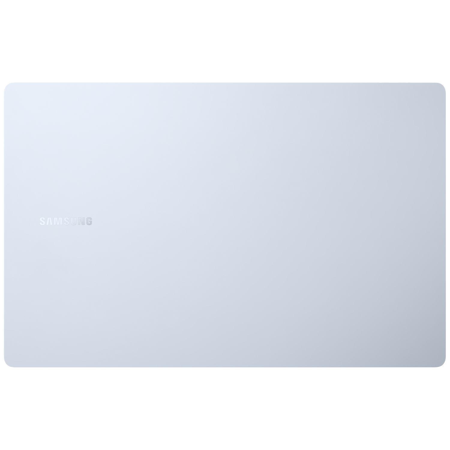 Een lichtblauw Samsung toetsenbord met afgeronde hoeken.