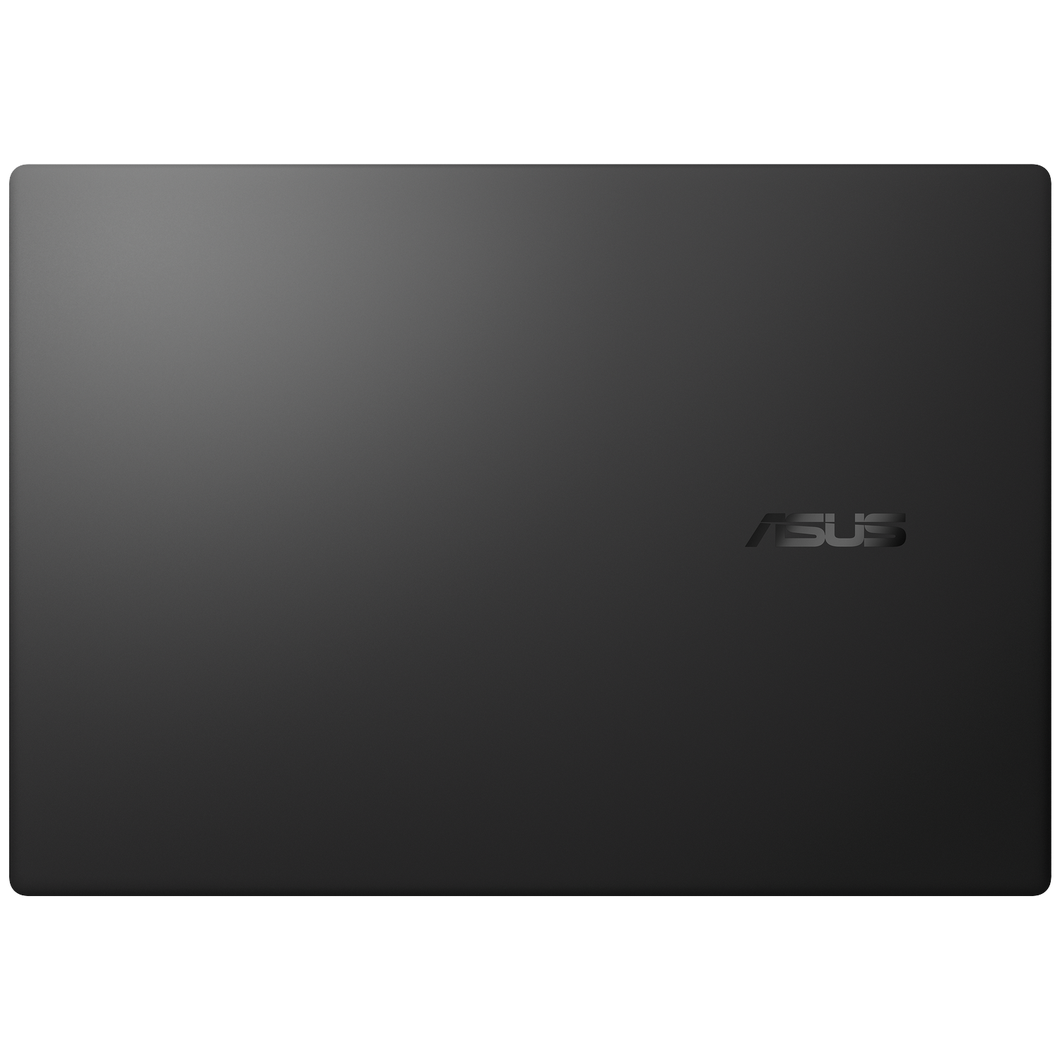 Closed, dark laptop with Asus logo on the top surface.