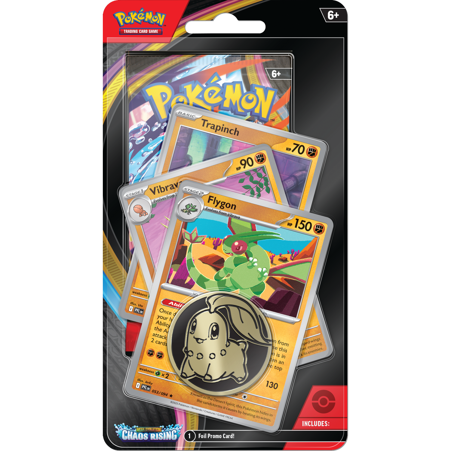 Pokémon Trading Card Game pack met kaarten en munt.