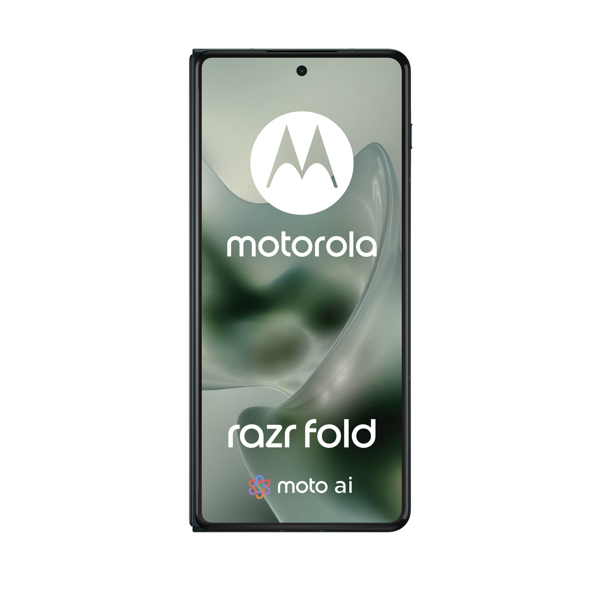 Zamknięty smartfon Motorola Razr Fold z logo i napisem Motorola.