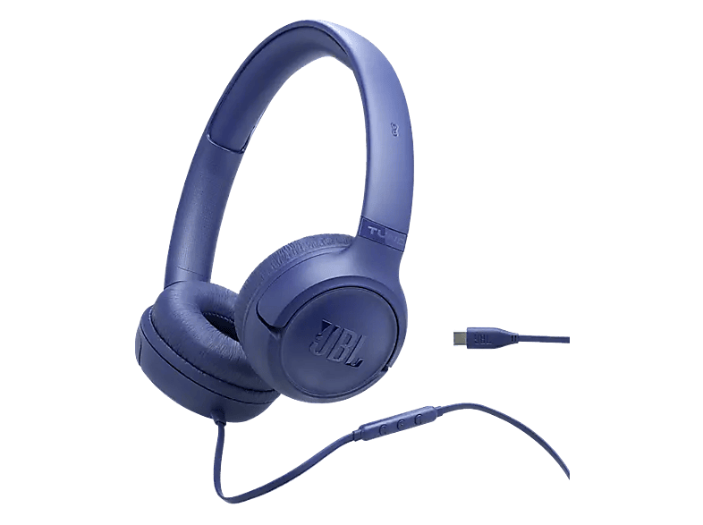 Auriculares - JBL Tune 530C, Cable USB-C, Diadema, Pure Bass, Plegables, Azul