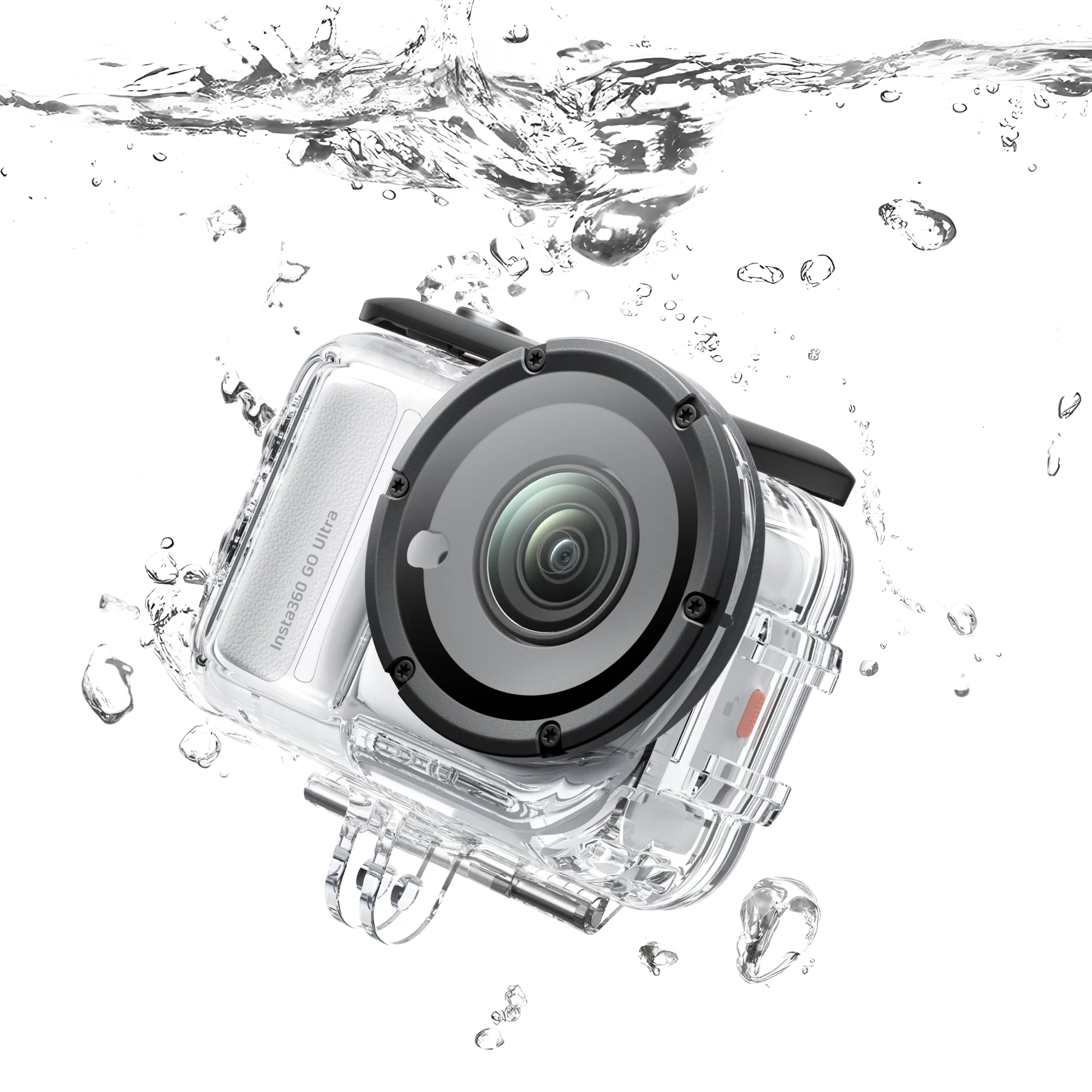 Carcasa impermeable para Insta360 GO Ultra con lente, bajo el agua.